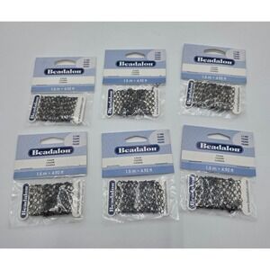 Beadalon 3.7mm Hematite Figaro Chain Jewelry Making Supply 6 Pack 4.92ft